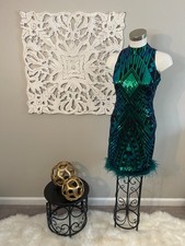 Women's Size SM FASHION NOVA Cocktail/Prom/Evening Dress Green/Black SKU# A11