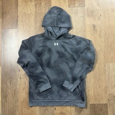 Boys Under Armour Black  Gray Camo Hoodie Sweatshirt Size Youth Extra Large