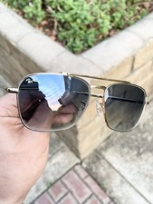 New Ray Ban New Caravan RB3636 3636 Gold Blue Lens Size 58/14