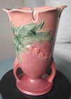 Roseville Bleeding Heart Pink 1940 Vintage Art Pottery Ceramic Vase 964-6" EXC