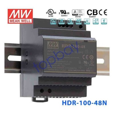 Mean Well HDR-100-48N Ultra Slim Step Shape Power Supply 100W 48V - DIN Rail