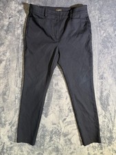 LOFT Skinny Stretch Flat Front Dress Pants Black Pockets Mid Rise Twill Size 6