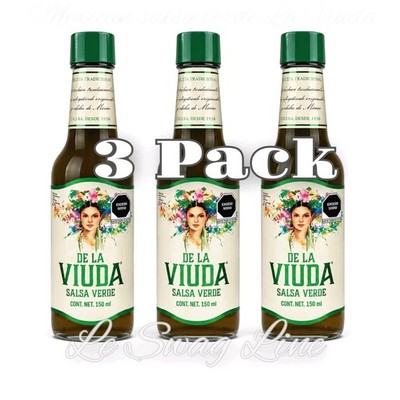  3X De La Viuda Salsa Verde 150mL AUTHENTIC MEXICAN HOT SAUCE TACOS 