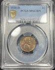 1930 D Lincoln Wheat Cent 1c PCGS MS 63 BN Brown