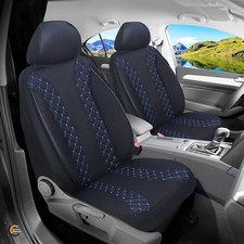 Schonbezüge Sitzbezüge für Toyota Avensis T22 Bj 1998-02 in Schwarz/Blaue Naht N