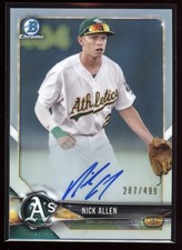 2018 Nick Allen Bowman Chrome Refractor Auto RC 287/499 #BCPA-NA (H3121)