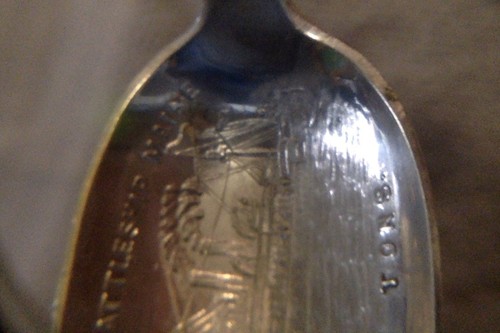 BATTLESHIP MAINE 6682 Tons Coin Silver or Plate Antique Souvenir Spoon - Picture 6 of 8