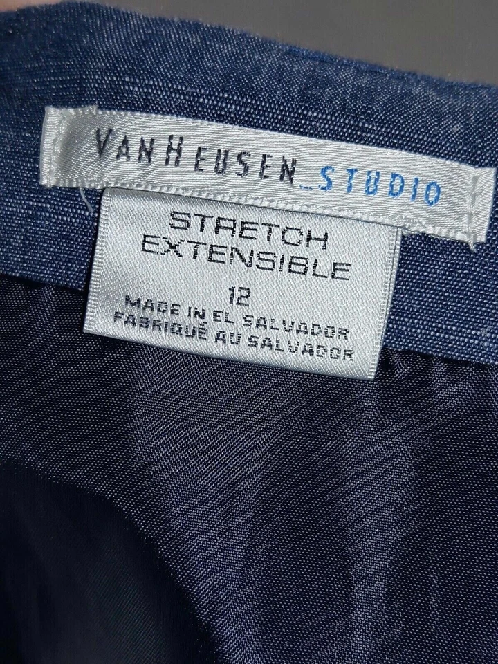 Falda Van Heusen Studio para mujer 12 azul gris forrada elástica Foto 3 de 4