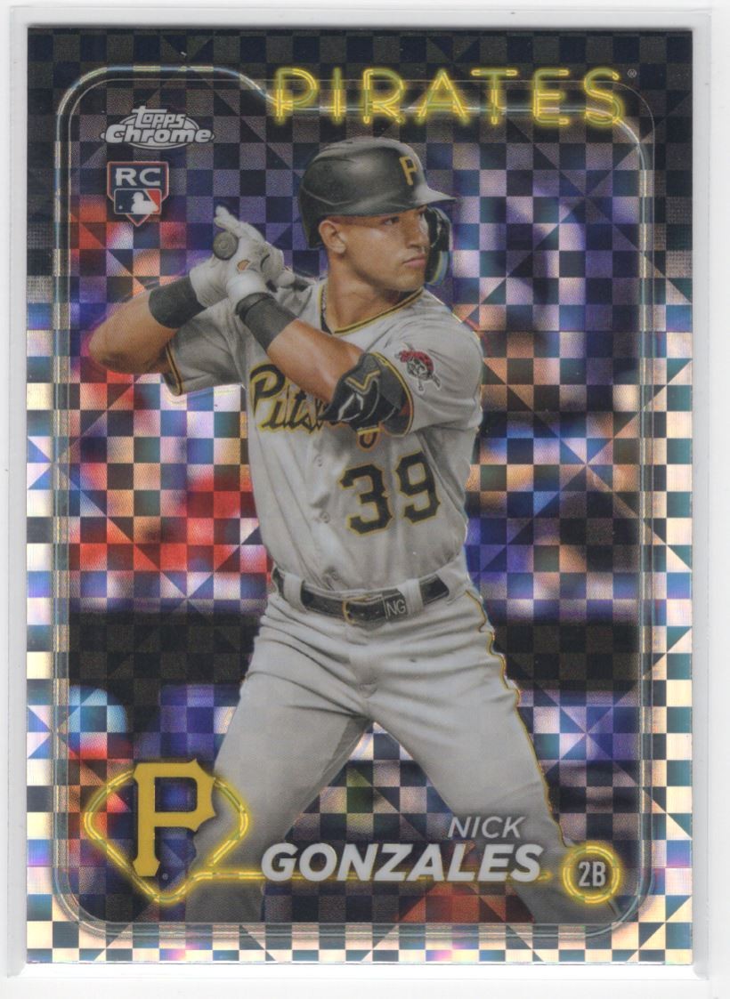 #72 Nick Gonzales 2024 Topps Chrome X-Fractor RC Pittsburgh Pirates