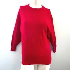 Workshop Fenn Wright Manson Angora Lambswool Sweater Red M Timeless Old Money