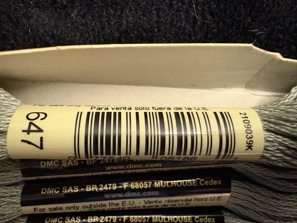 DMC Mouline Special 25 Embroidery Floss Thread Color 647 Med Beaver Gray Box12 - Image 3 of 4