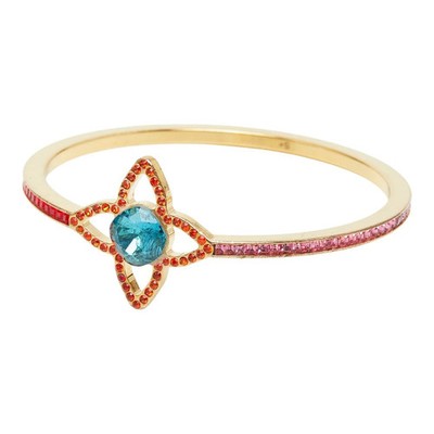 LOUIS VUITTON Berg Eye Candy Bangle Bracelet S+ GMulticolor Plated Rhinestone Wo