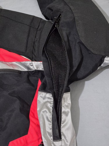 Polaris riding jacket mens Large vented mesh red black silver padded chest elbow - Picture 10 of 17
