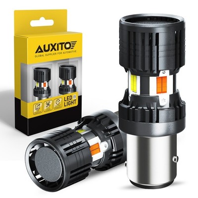 White/Amber 1157 LED DRL Switchback Turn Signal Parking Light Bulbs Dual Color