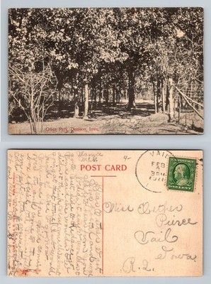 Denison, IA-Iowa, Grace Park Tree Lined Grounds Vintage c1911 Postcard