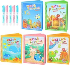 5pcs Reusable Water Coloring Books Mess Free Doodle Activity Toys for Kids