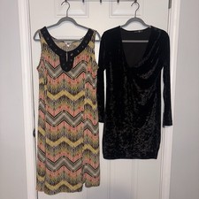 Women’s Dresses Size large, Slip on , Black, Abstract Design, Casual Dresses