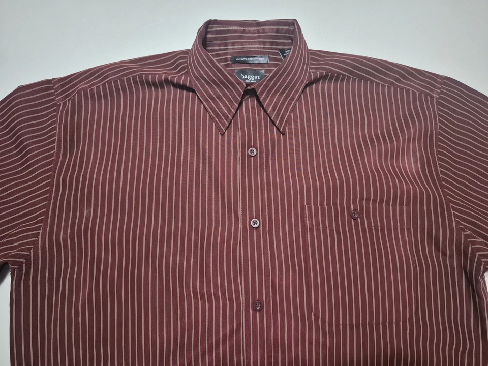 Camisa de vestir de manga corta con botones Haggar para hombre LT Foto 3 de 4