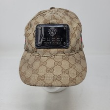 Gucci Hat Cap Strap Back Beige GG Monogram Pl...