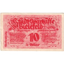 [#293465] Germany, Bielefeld, 10 Goldpfenning, 1923-11-08, EF, Grabowski:94