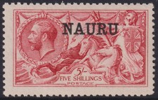 NAURU - 1916 5/- Bright CARMINE  SG 22 MNH Cv &pound;120 F3608