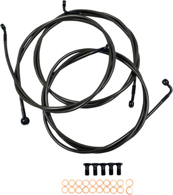 LA Choppers - LA-8052B19M - Midnight Braided Brake Lines, 18in.-20in. Ape ...