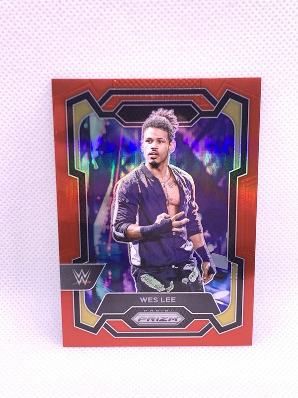 2024 Panini Prizm WWE, Wes Lee Red Prizm, #'D /299, #165, Near Mint/Mint