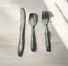 Custom Handmade Damascus Steel Cutlery Set Spoon Fork Knife Perfect Gift,