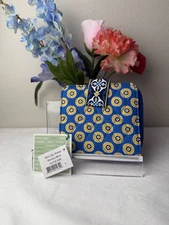 Vera Bradley Riviera Blue Mini Zip Wallet Retired Pocket Wallet NWT