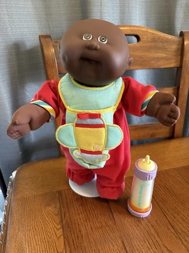 Vintage Cabbage Patch Kids Sippin Babies AA African American Boy Bottle Romper