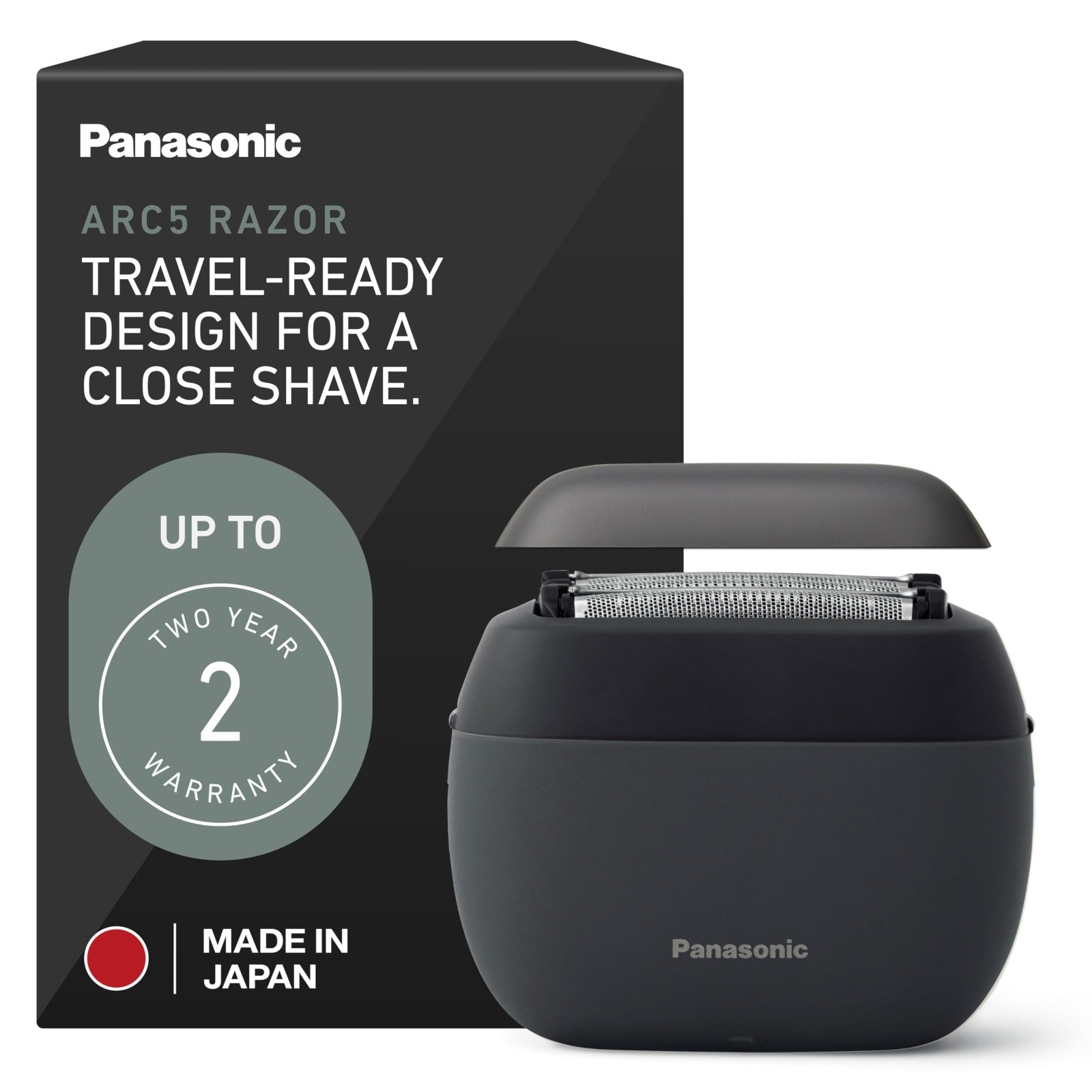 Panasonic Lamdash Palm Compact Shaver - Black (ESPV3AK) Open