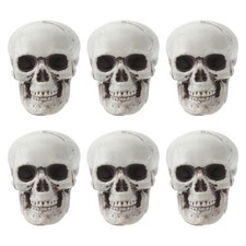  6 Pcs Plastic Skulls for Crafting Baubles Halloween Home Decoration