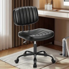 Small Desk Chair Armless,Comfortable Office Chair with Wheels,Rolling Task Chair