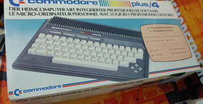 Commodore Plus/4 1986 Computer(w PA, TVC, Basic Tape, 2 Manuals) 8-bit works OVP