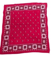 Guaranteed Fast Color Tuside Bandana Floral Red Vintage Hankerchief Scarf X