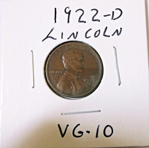 1922 D Lincoln Cent VG, Weak Reverse