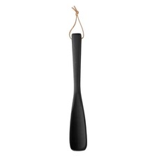 Wooden Shoe Horn 9.8" Straight Handle Shoe Helper Wood Shoehorns, Black