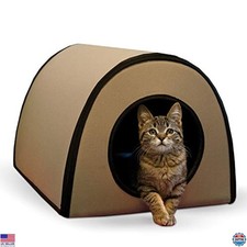K H Pet Products Thermo Mod Kitty Shelter Heated Outdoor Cat House for Outside