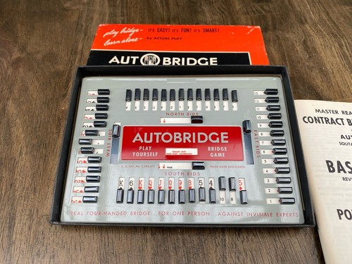 Vintage Auto Bridge Play Yourself Game Beginners Set--In Original Box 1959-NICE - Picture 3 of 6