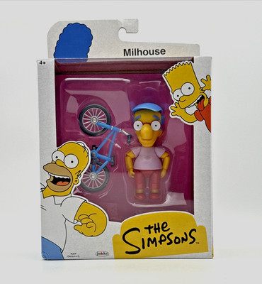 The Simpsons   Milhouse 5'' Action Figure + Bicycle   2025   Factory Sealed