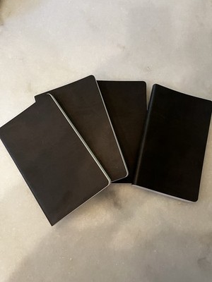 Reflex A5 Black Lined Notebooks/ Journals Set of 4, Graphite