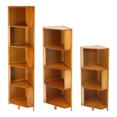 Rotating Bookshelf A-Shape Corner Bookcase Storage Freestanding Display Rack - Bild 13 von 56
