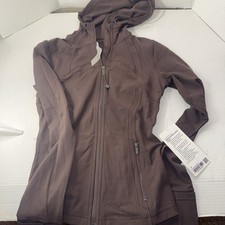 NWT Lululemon Define Nulu Cropped Hooded Jacket Coat Walnut Size 8