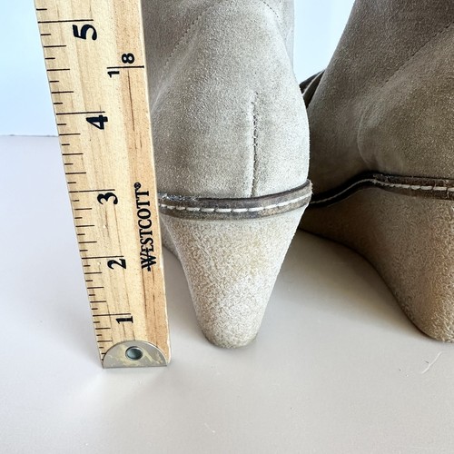 J. Crew Schuhe "Macalister" Größe 6 hellbraun Wildleder Keilabsatz Stiefeletten hergestellt in Italien - Bild 11 von 12