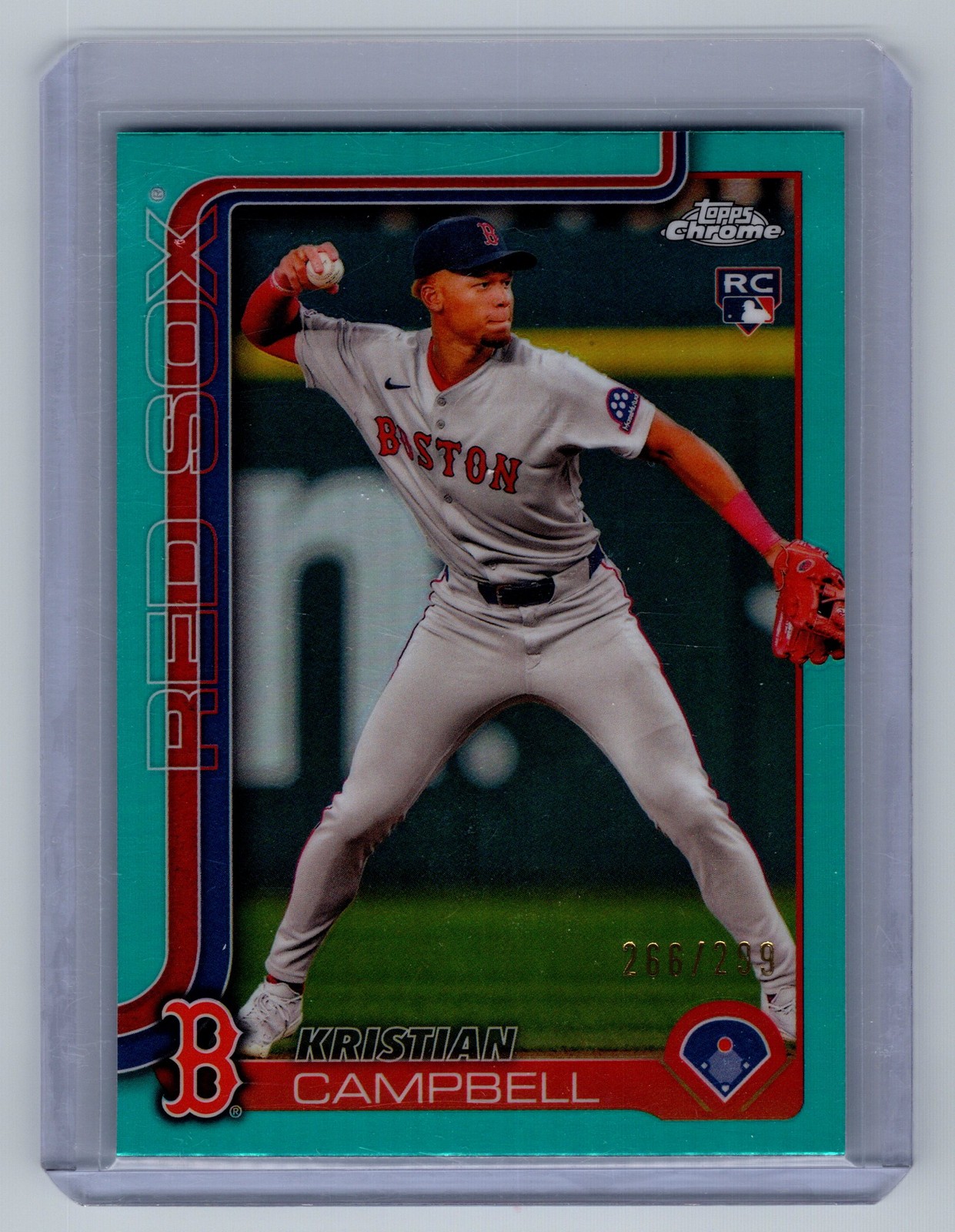 2025 Topps Chrome #171 Kristian Campbell Teal Refractors #/299