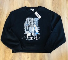 NWT DKNY Women s Iconic Shopping Graphic Print Black Sweatshirt Size Medium