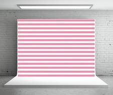 Photography Backdrop 7x5ft Pink White Stripes Soft Fabric Baby Shower Props