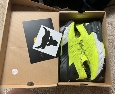 Under Armour Project Rock 3 Training Gym Shoes Mens 10 Volt NEW 3023004-306