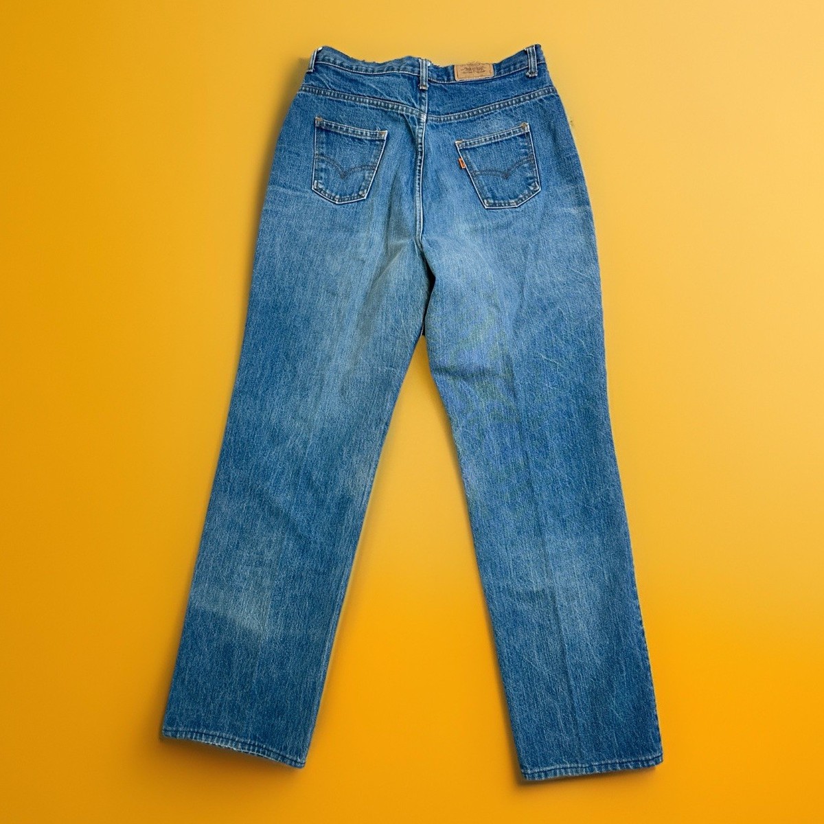 Vintage 1970s Levi's Orange Tab 693 Wide Leg Jeans, Size 19, 34 X
