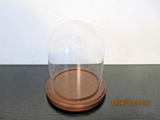 6.1"x5.9" Clear Cloche Glass Dome Glass Bell Jar Display with Wooden Base